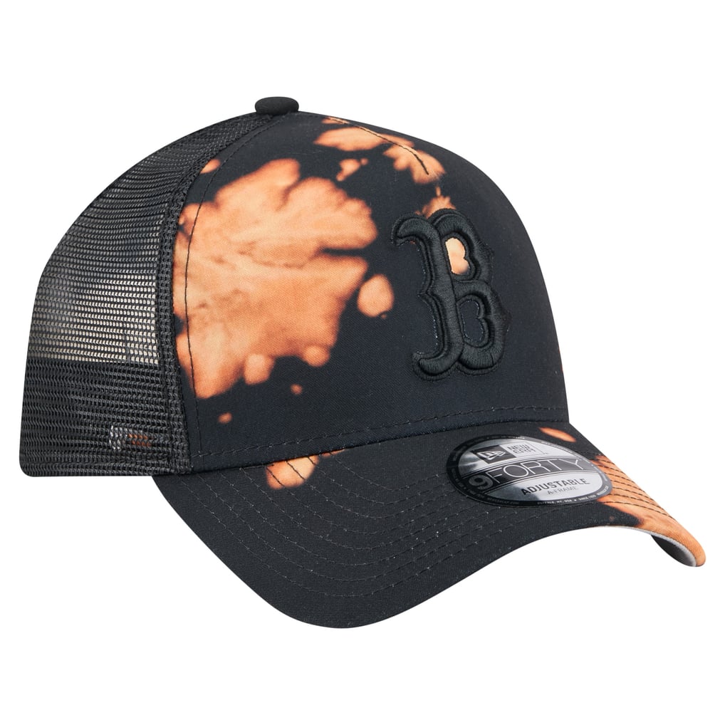  Boston Red Sox New Era Bleached A-Frame 9FORTY Adjustable Hat - Black